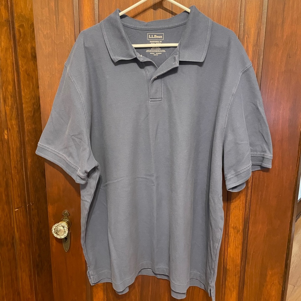 L.L. Bean Blue Polo Shirt Classic Comfort XXXL